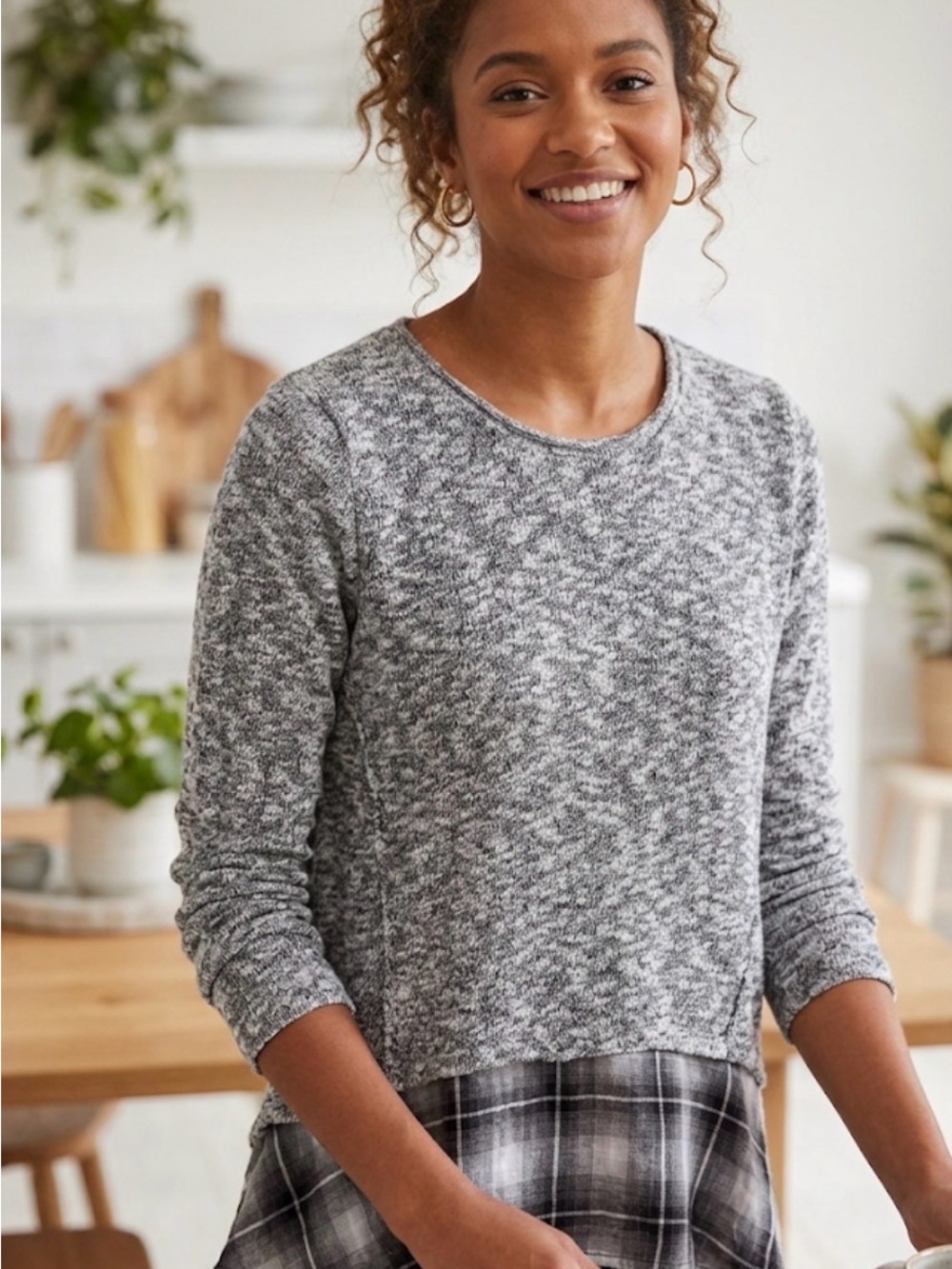 Cloud Chaser Gray Marled Long-Sleeve Pullover Top